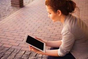 Woman on tablet