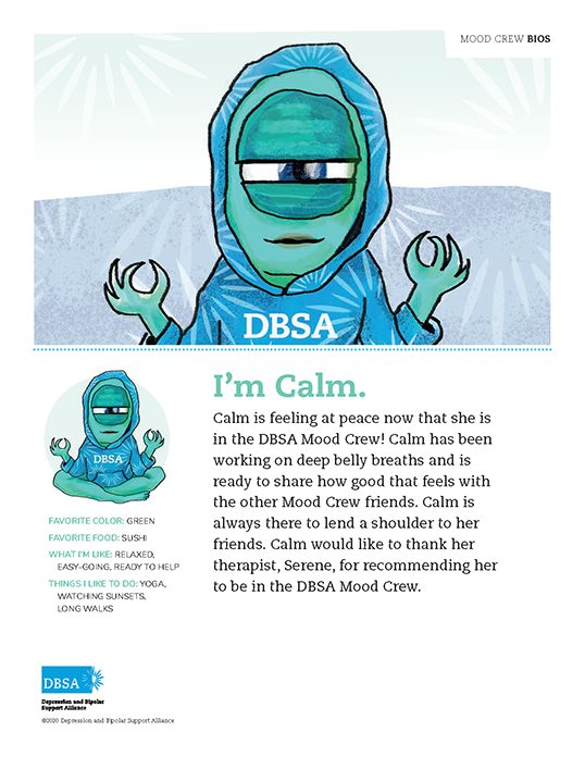 Meet Calm | Mood Crew for Kids | Depression & Bipolar Support Alliance
