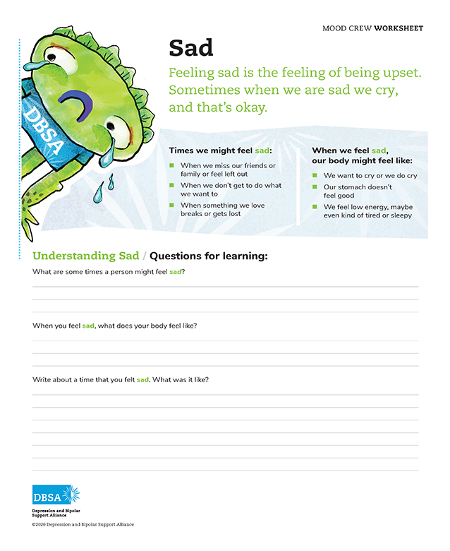 Meet Sad | Mood Crew for Kids | Depression & Bipolar Support Alliance