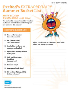 Excited created a bucket list activity to help get excited for summer