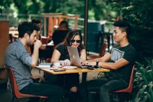 Young adults at a table