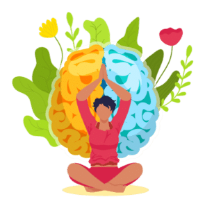 illustration of woman meditating