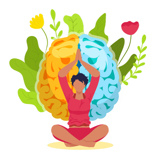 illustration of woman meditating
